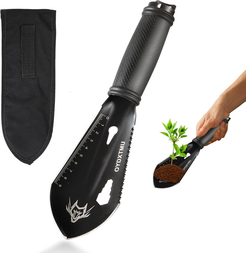 OYDXTMU Small Camping Shovel, 9 in 1 Mini Hand Shovel,Tactical Mini Hand Shovel， Portable Backpacking Hiking Trowel,Ultralight Compact Multitool for Digging, Gardening, Outdoor Camping, Survival - Image 1